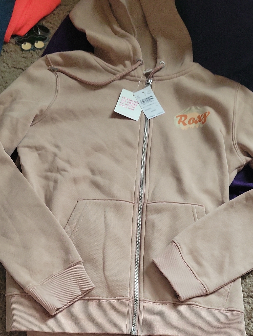 Roxy Zip-Up Ladies Hoodie Jacket - Blush Pink